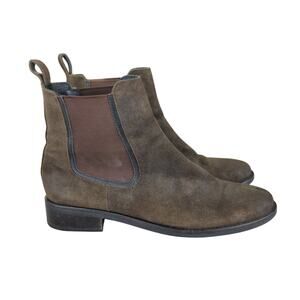 Thursday Boots Duchess Chelsea‎ Boots Dark Olive Suede Women's Size 10.5 Ankle
